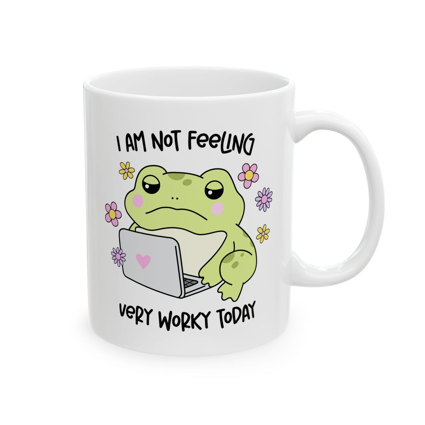 I Am Not Felling Worky Frog Ceramic Mug - Perfect for Garden Lovers, Coffee Enthusiasts, Mother's Day Gift, Fun Beverage Container, Tea Mug