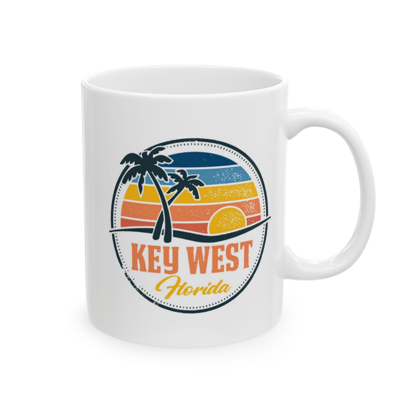 Key West Coastal Vibes Ceramic Mug, Perfect for Coffee Lovers, Beach House Decor, Gift for Ocean Enthusiasts, Vacation Memories, Summer Sips