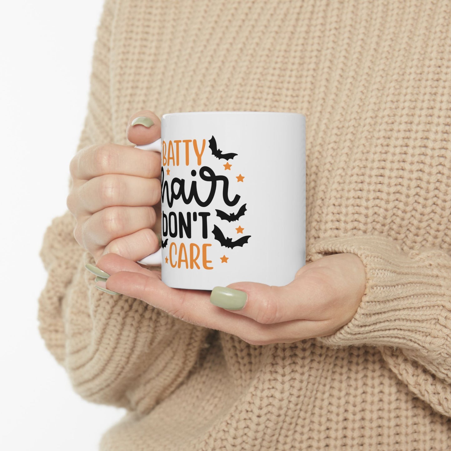 Halloween-Themed Ceramic Mug - Spooky Coffee Cup for Fall, Witch Decor, Bat Design, Perfect Gift for Halloween Lovers