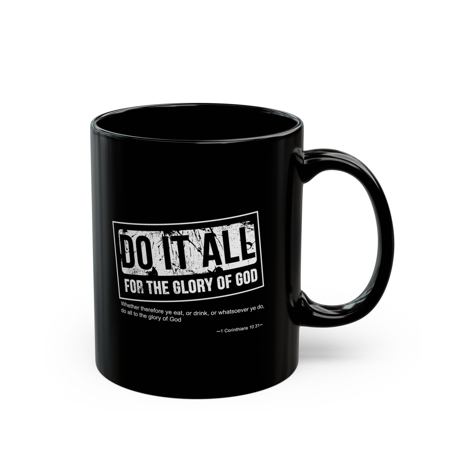 Inspirational Black Mug for Coffee Lovers, Faith-Based Gift, Motivational Drinkware, Church Gift, Christian Home Decor
