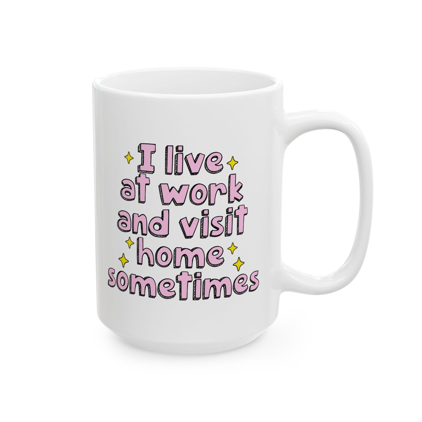 Whimsical Ceramic Mug, Funny Coffee Cup, Gift for Friends, Relaxing Tea Mug, Positive Vibes Drinkware, Everyday Use, Humor