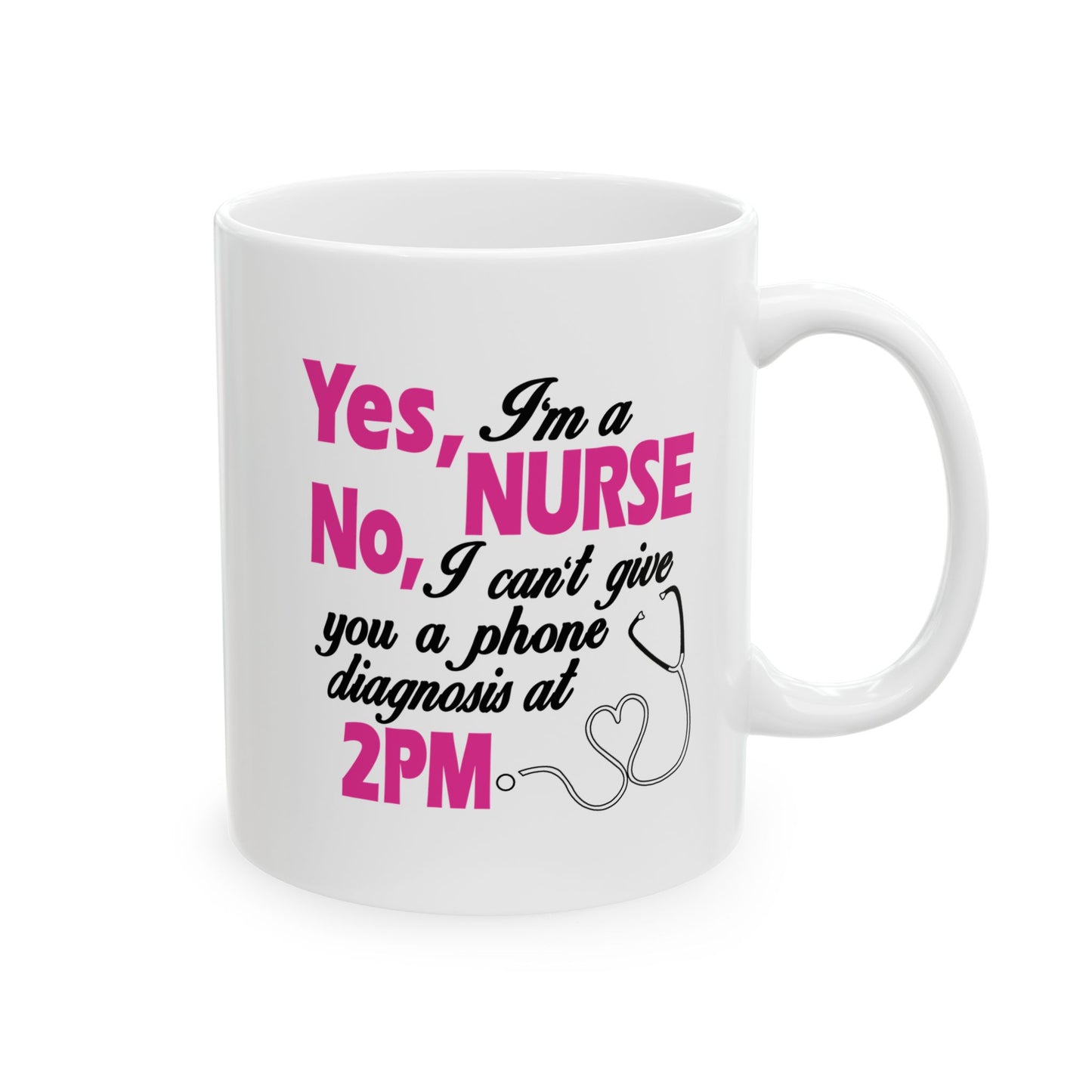 Fun Quote Ceramic Mug for Coffee Lovers, Gift for Friends, Humor Mug, 11oz, 15oz, Coffee Time, Everyday Use Nurse