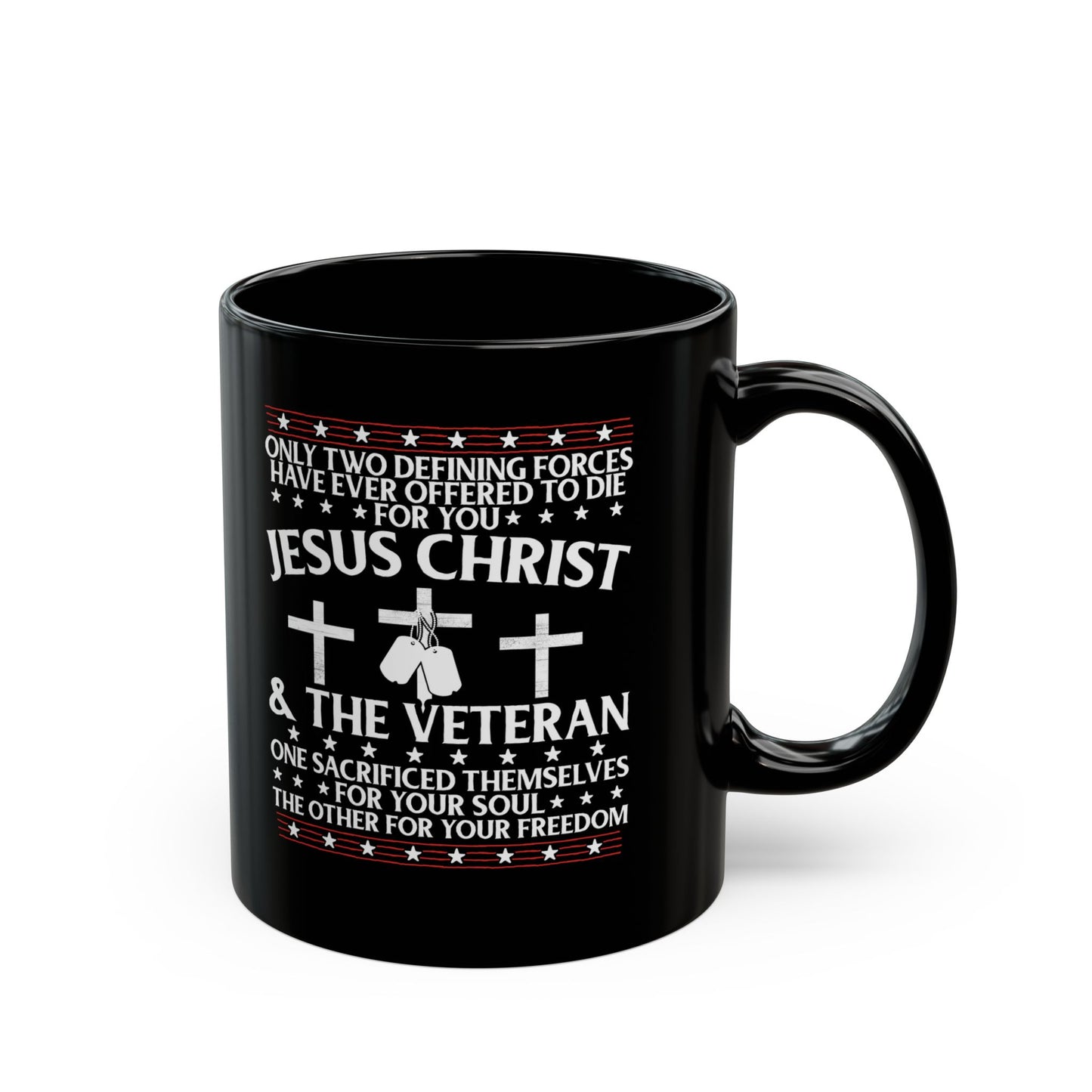 Inspirational Veteran Mug - Faith & Freedom Coffee Cup, Gift for Veterans, Christian Mug, Memorial Day, Patriotic Home Decor