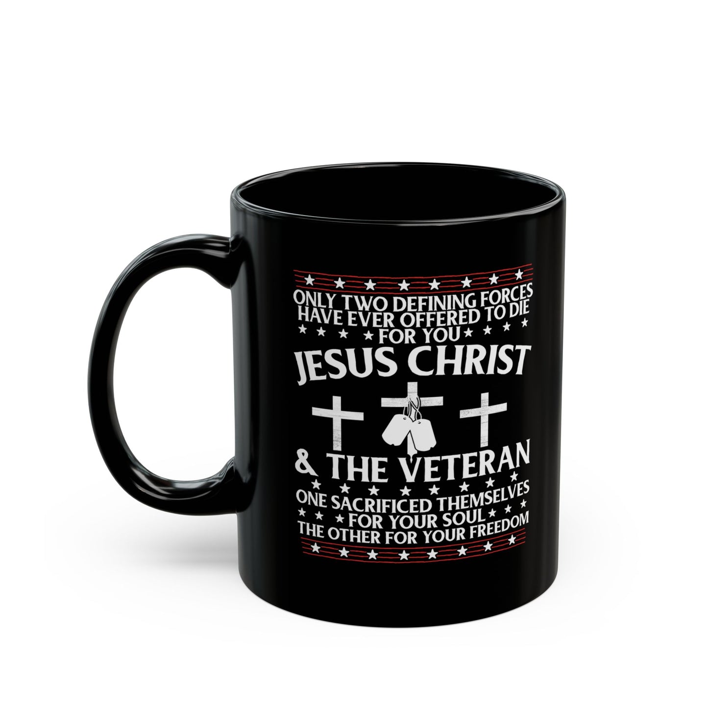 Inspirational Veteran Mug - Faith & Freedom Coffee Cup, Gift for Veterans, Christian Mug, Memorial Day, Patriotic Home Decor