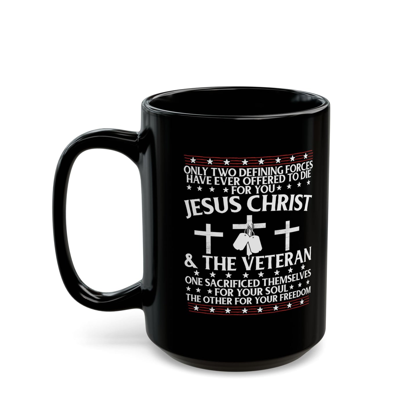 Inspirational Veteran Mug - Faith & Freedom Coffee Cup, Gift for Veterans, Christian Mug, Memorial Day, Patriotic Home Decor