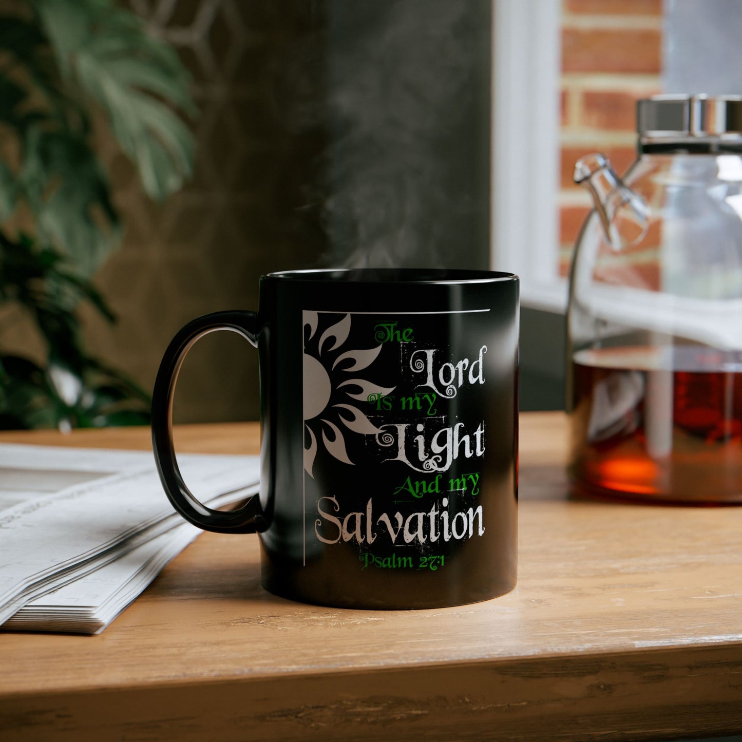 Inspirational Black Mug for Daily Motivation, Coffee Lover Gift, Scripture Quote, Home Decor, Christian Faith Mugs