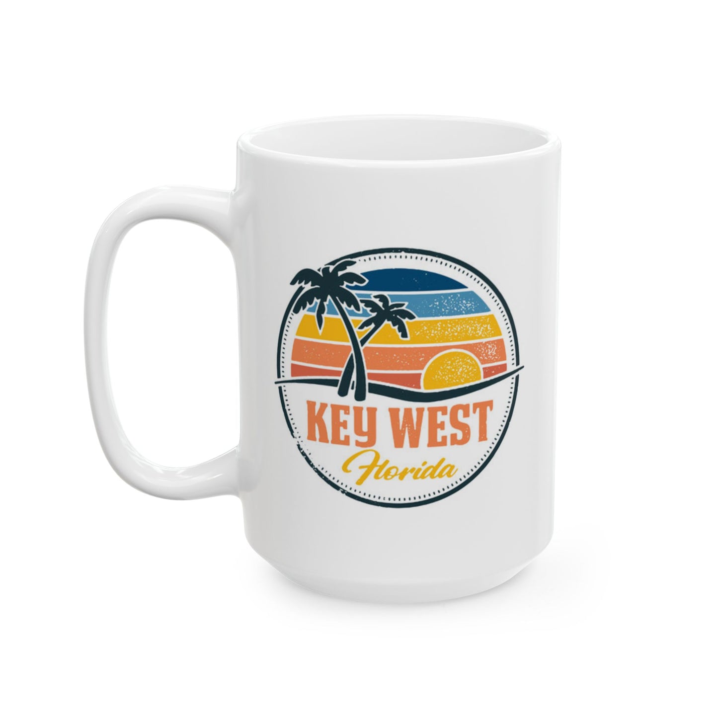 Key West Coastal Vibes Ceramic Mug, Perfect for Coffee Lovers, Beach House Decor, Gift for Ocean Enthusiasts, Vacation Memories, Summer Sips