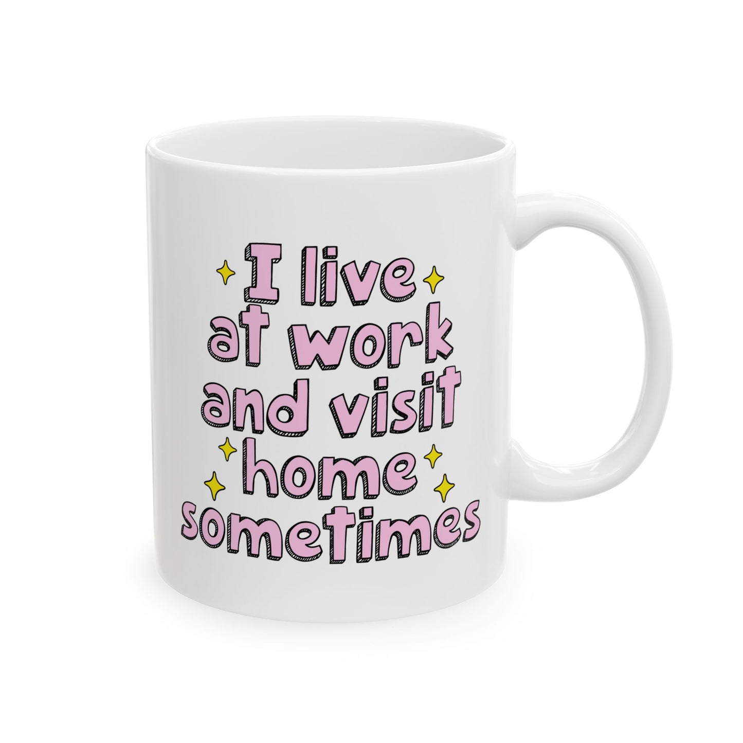 Whimsical Ceramic Mug, Funny Coffee Cup, Gift for Friends, Relaxing Tea Mug, Positive Vibes Drinkware, Everyday Use, Humor