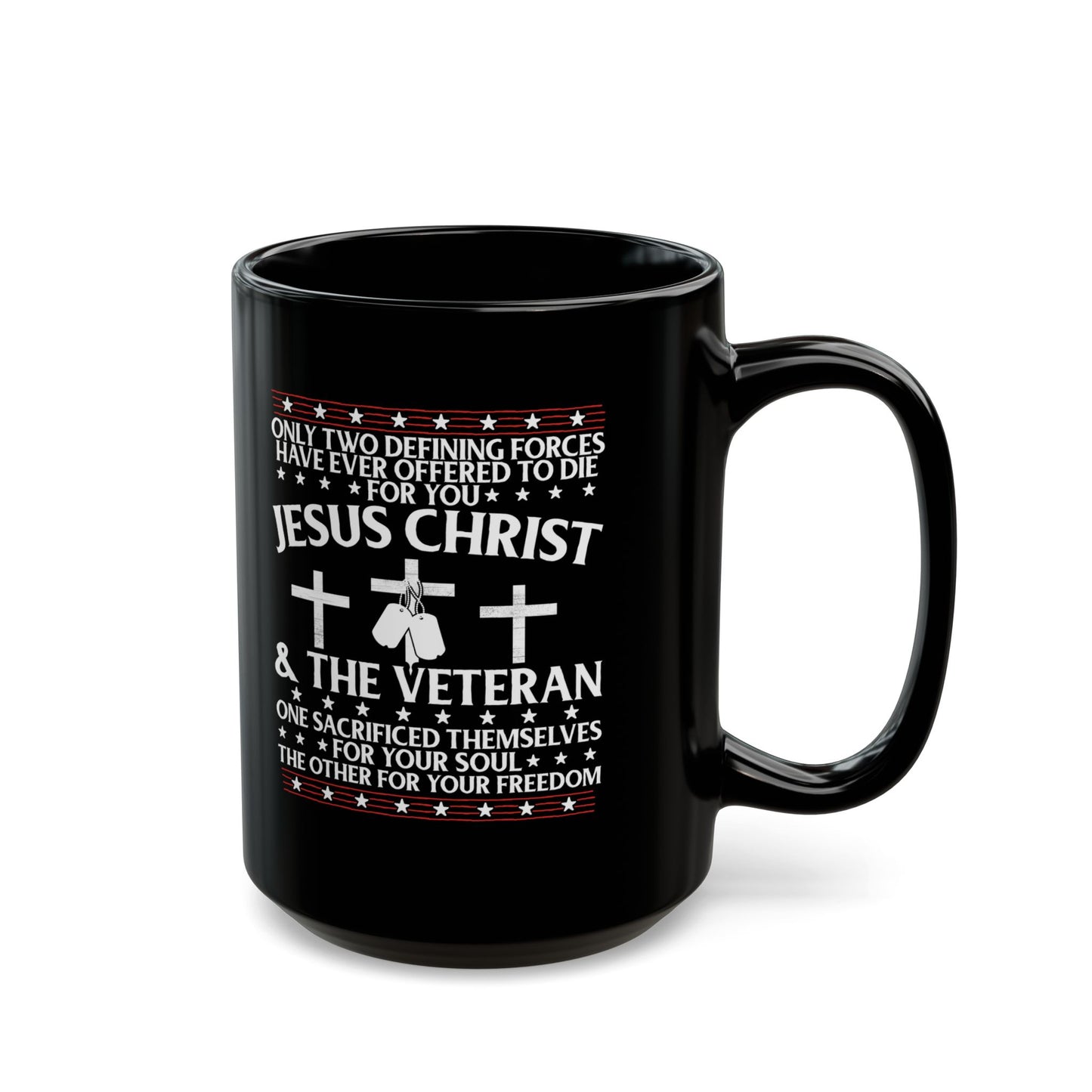 Inspirational Veteran Mug - Faith & Freedom Coffee Cup, Gift for Veterans, Christian Mug, Memorial Day, Patriotic Home Decor