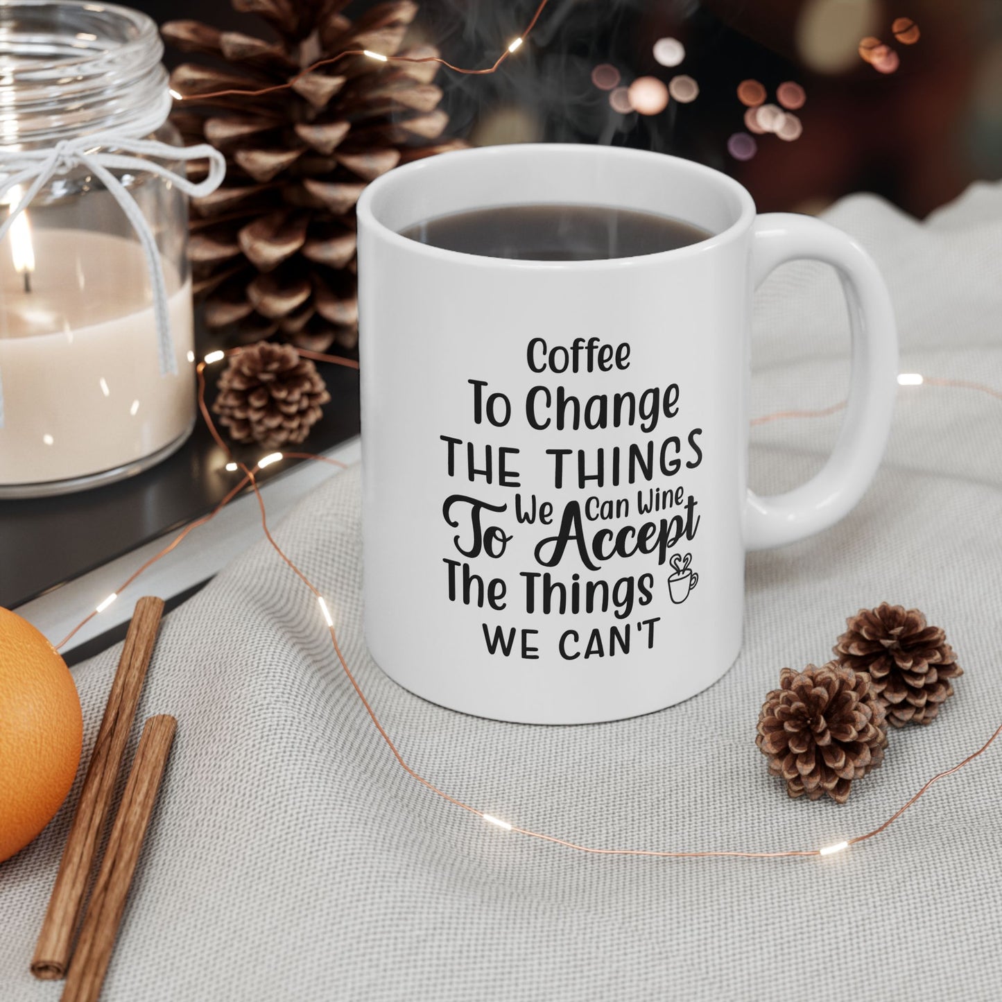 Coffee Lover Ceramic Mug - Perfect Gift for Coffee Lovers, Motivational Quote Mug, Office Desk Accessory, Uplifting Drinkware, Home