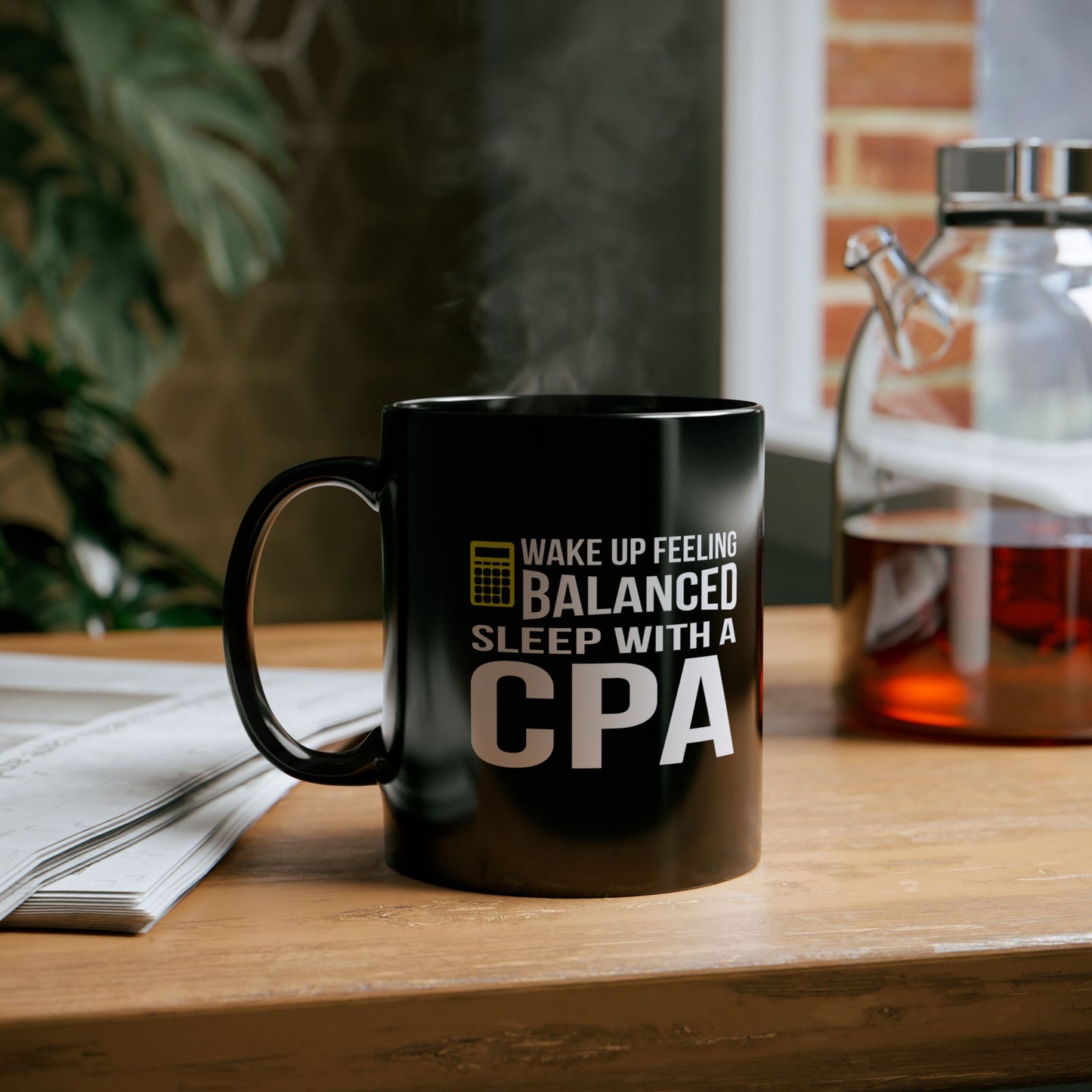 Balanced CPA Coffee Mug - Fun Gift for Accountants, Black Coffee Cup, Office Mug, Unique CPA Present, Funny Tax Season Mug