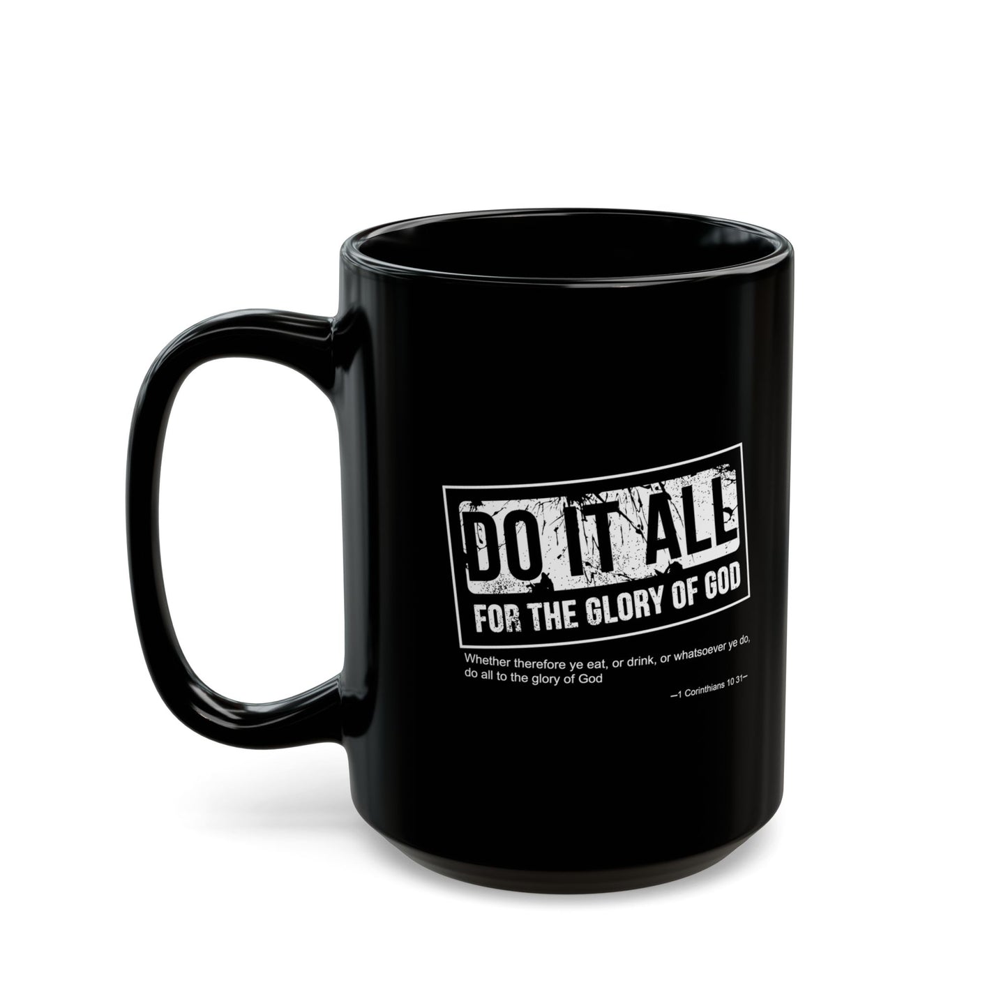 Inspirational Black Mug for Coffee Lovers, Faith-Based Gift, Motivational Drinkware, Church Gift, Christian Home Decor