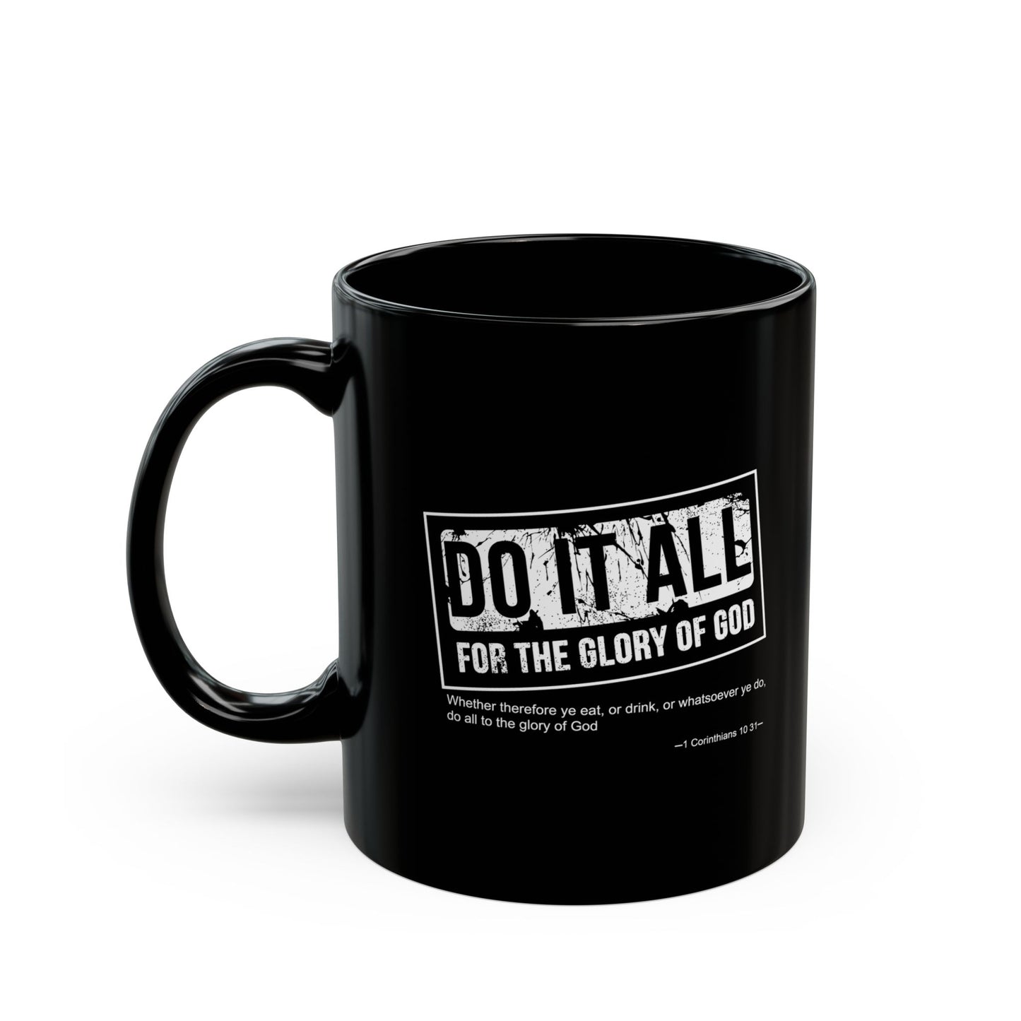 Inspirational Black Mug for Coffee Lovers, Faith-Based Gift, Motivational Drinkware, Church Gift, Christian Home Decor