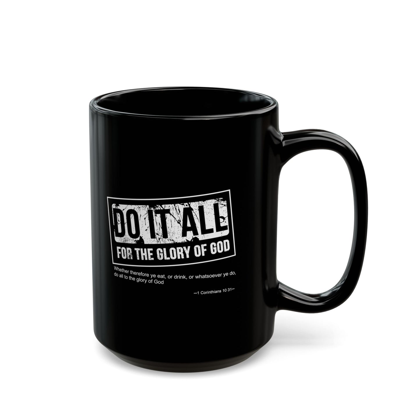 Inspirational Black Mug for Coffee Lovers, Faith-Based Gift, Motivational Drinkware, Church Gift, Christian Home Decor