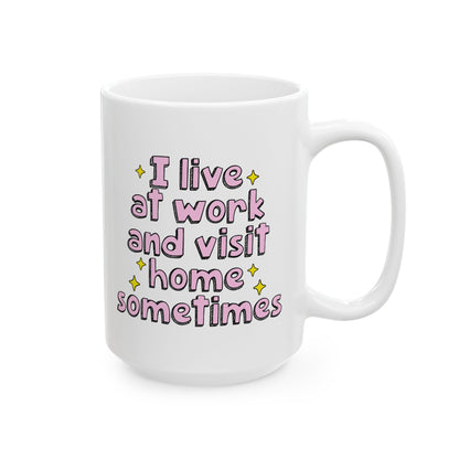 Whimsical Ceramic Mug, Funny Coffee Cup, Gift for Friends, Relaxing Tea Mug, Positive Vibes Drinkware, Everyday Use, Humor