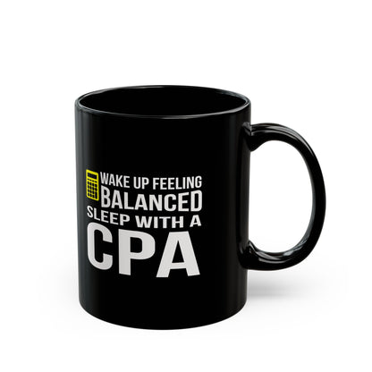 Balanced CPA Coffee Mug - Fun Gift for Accountants, Black Coffee Cup, Office Mug, Unique CPA Present, Funny Tax Season Mug