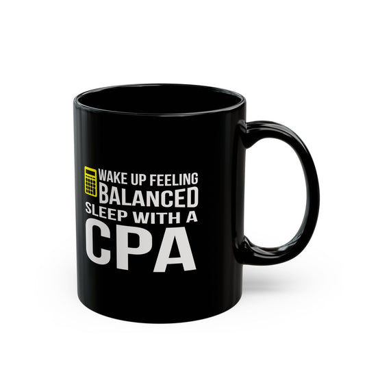 Balanced CPA Coffee Mug - Fun Gift for Accountants, Black Coffee Cup, Office Mug, Unique CPA Present, Funny Tax Season Mug