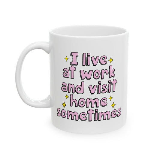 Whimsical Ceramic Mug, Funny Coffee Cup, Gift for Friends, Relaxing Tea Mug, Positive Vibes Drinkware, Everyday Use, Humor