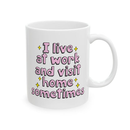 Whimsical Ceramic Mug, Funny Coffee Cup, Gift for Friends, Relaxing Tea Mug, Positive Vibes Drinkware, Everyday Use, Humor