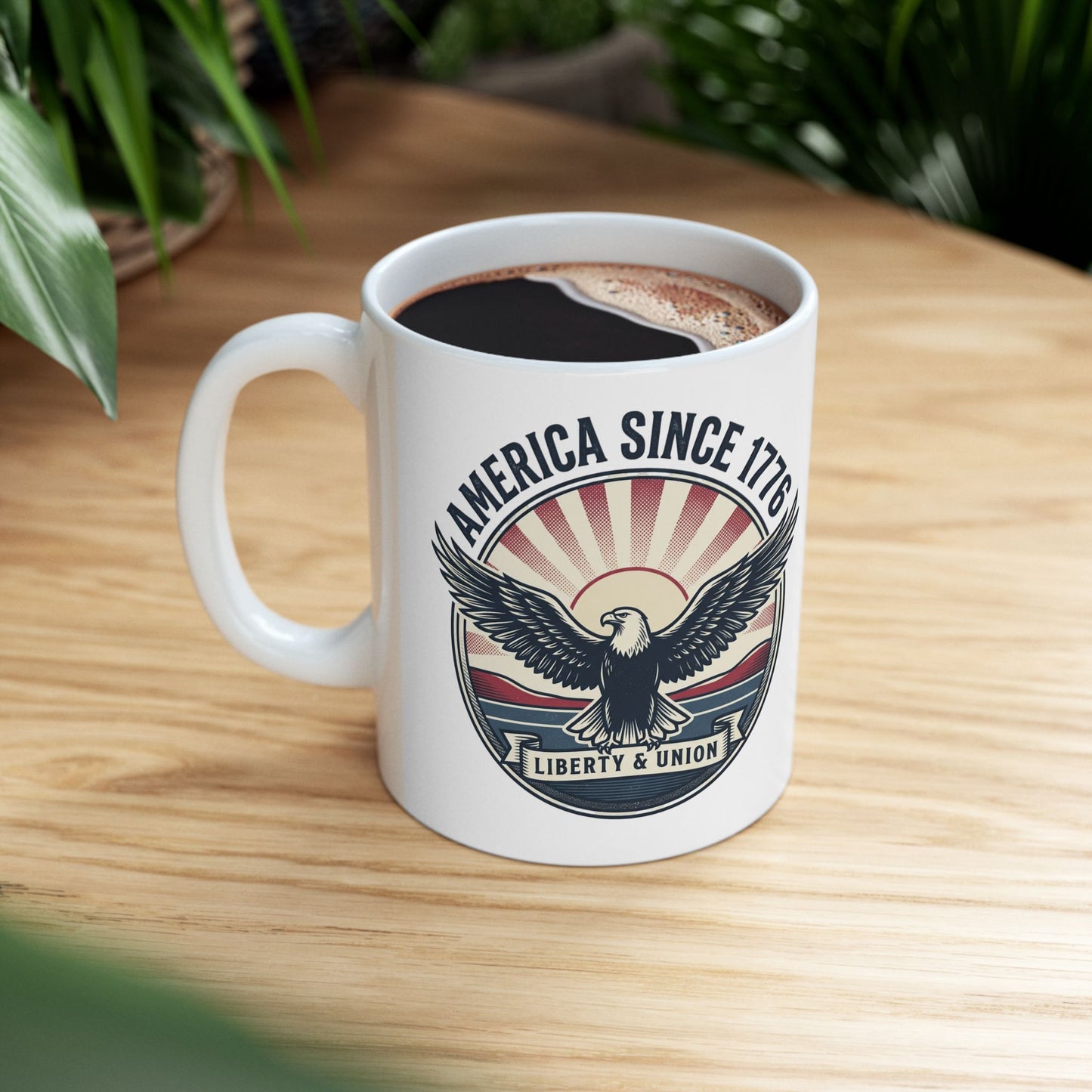 American Since 1776 Ceramic Mug — Patriotic Eagle Coffee Cup (11oz, 15oz)