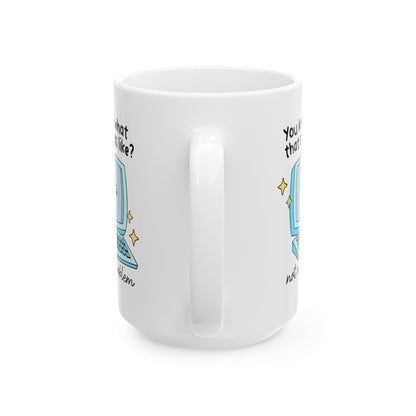 Retro Computer Laptop Mug - Fun Gift for Tech Lovers, Cute Coffee Cup, Nerdy Office Decor, Geeky Birthday Present, Humor for Programmers