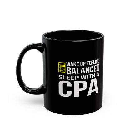 Balanced CPA Coffee Mug - Fun Gift for Accountants, Black Coffee Cup, Office Mug, Unique CPA Present, Funny Tax Season Mug