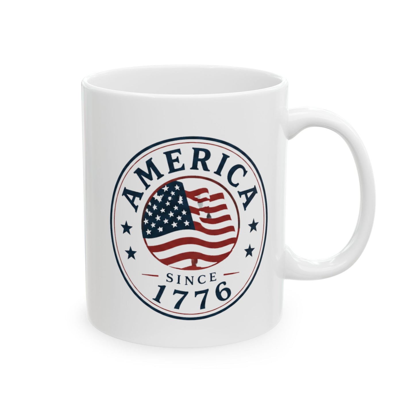 Independence Day Ceramic Mug — 'merica' Patriotic 11oz & 15oz Coffee Cup