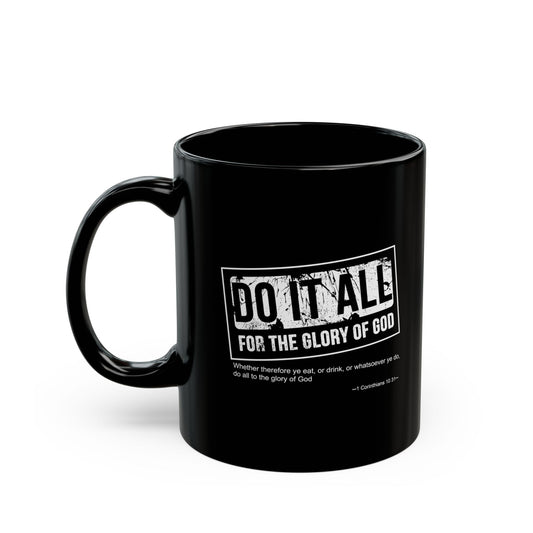 Inspirational Black Mug for Coffee Lovers, Faith-Based Gift, Motivational Drinkware, Church Gift, Christian Home Decor