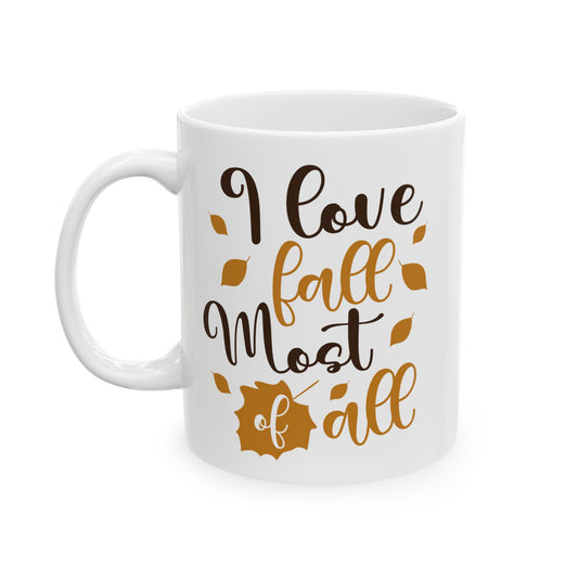 Cozy Fall Ceramic Mug, Cute Coffee Cup for Autumn, Gift for Thanksgiving, Cute Kitchen Decor, Fall Vibe Drinkware