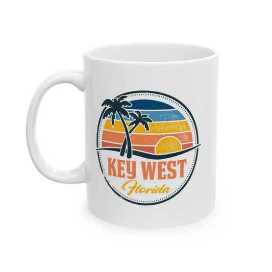 Key West Coastal Vibes Ceramic Mug, Perfect for Coffee Lovers, Beach House Decor, Gift for Ocean Enthusiasts, Vacation Memories, Summer Sips