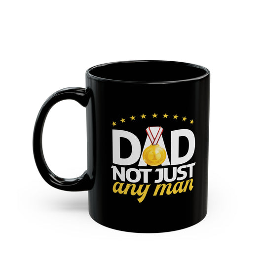 Dad Appreciation Mug, Father's Day Gift, Coffee Mug for Dad, Black Mug with Medal Design, Unique Present for Men